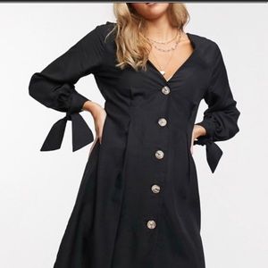 Asos mini skater dress with tie sleeves